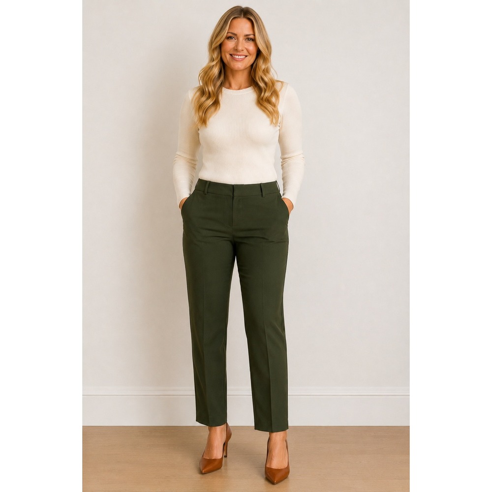 H&M Ankle Pants Size 14 Stretch Elastic Waist Slim Work Slacks
